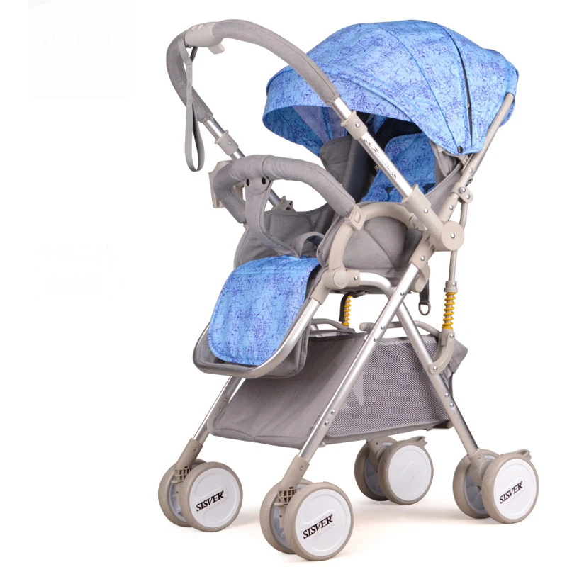 Детская коляска Babyfond с высоким ландшафтом, двусторонняя тележка для осуществления, 175 градусов, ультра-светильник, переносная четырехколесная детская коляска