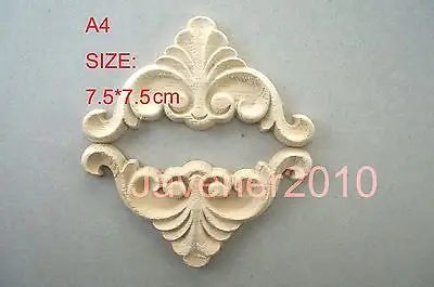 A4-7.5x7.5cm Деревянные Резные углу накладка аппликация Неокрашенный Рамки дверь наклейка рабочих плотник цветок
