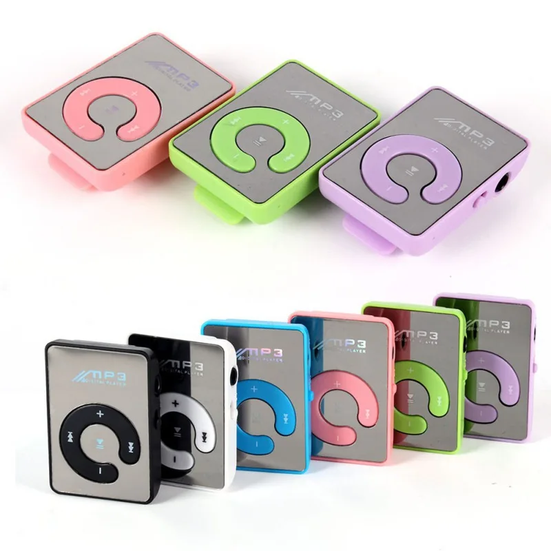 Портативный Красочный Walkman Новый мини Зеркало Клип USB цифровой Mp3 музыкальный