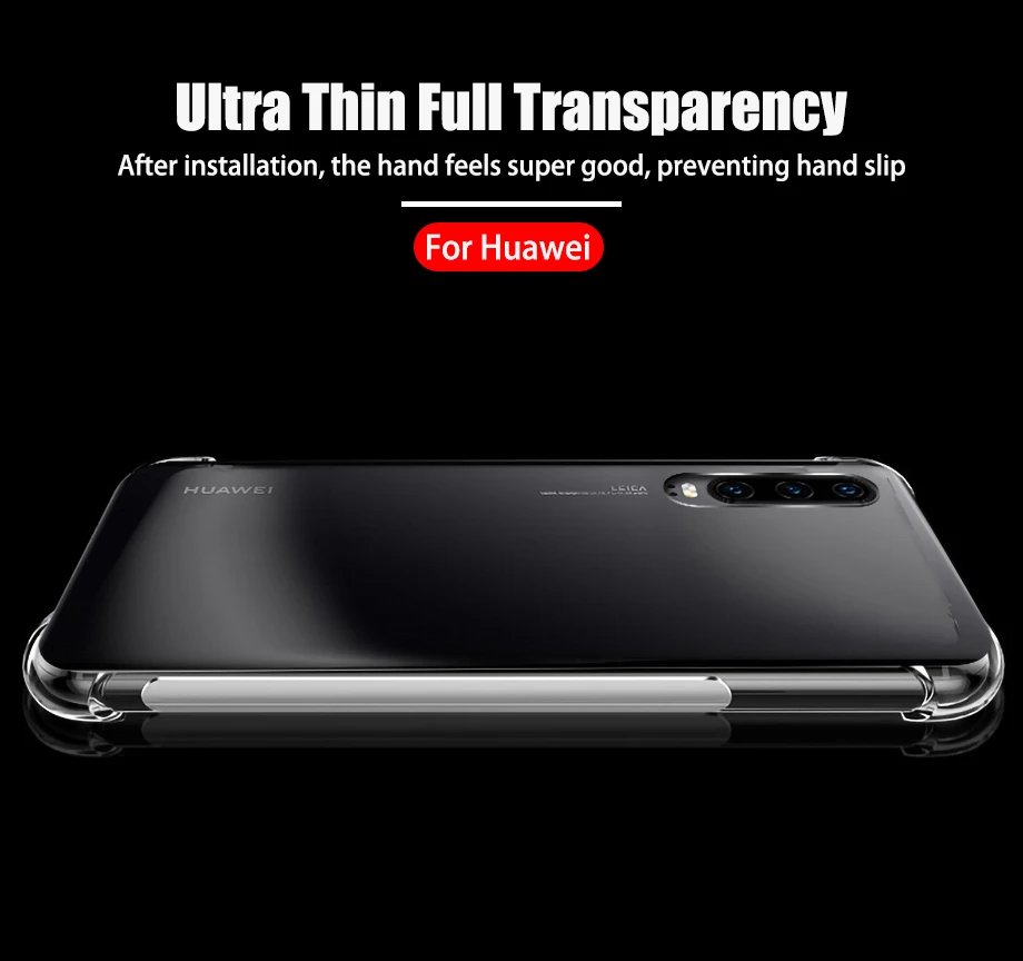 Прозрачный противоударный чехол для телефона huawei P20 P30 lite pro P10 huawei mate 30 20 10 9 pro lite защитная задняя крышка