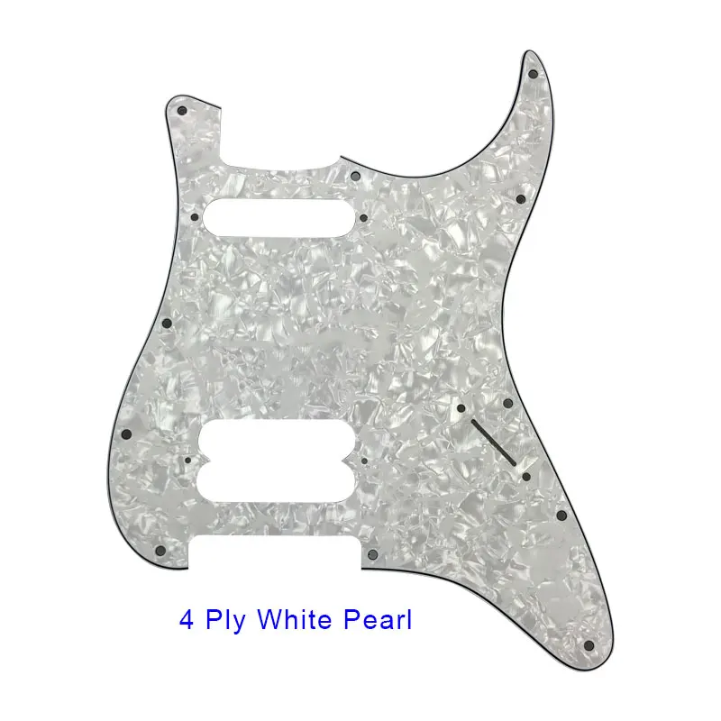 Pleroo гитарные части-для FD US 11 отверстие для винта Стандартный старт плеер Humbucker Hs гитара накладка царапина пластина - Цвет: 4Ply White Pearl