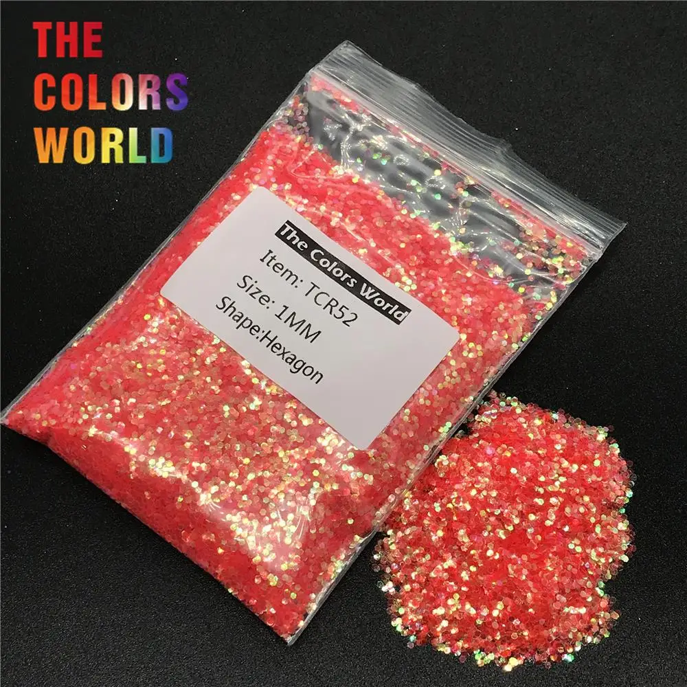 TCR52 переливчатая Радуга шестиугольная форма для дизайна ногтей украшения тела