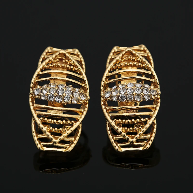 Fani нигерийский Свадебный комплект ювелирных изделий с кристаллами женские