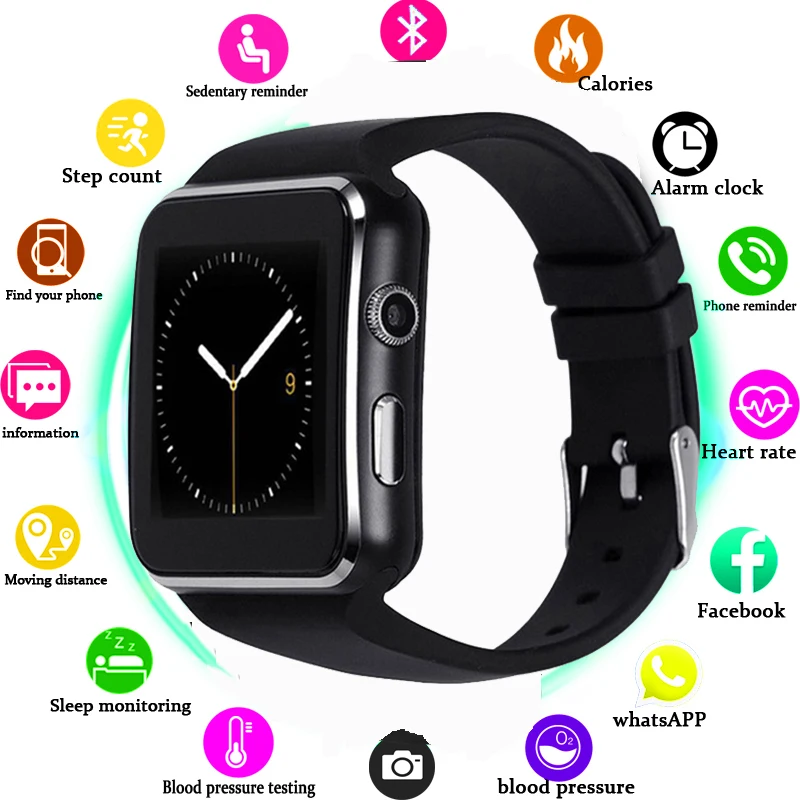 Новые Bluetooth Смарт часы для мужчин и женщин спортивные Шагомер Smartwatch с камерой