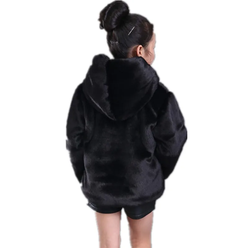 Clobee 2017 Toddler Soft Fur Faux Mink Coat Winter Kidswear Clothing Thicken Cotton Hooded Overcoat For Baby Girls Boys N18 | Детская