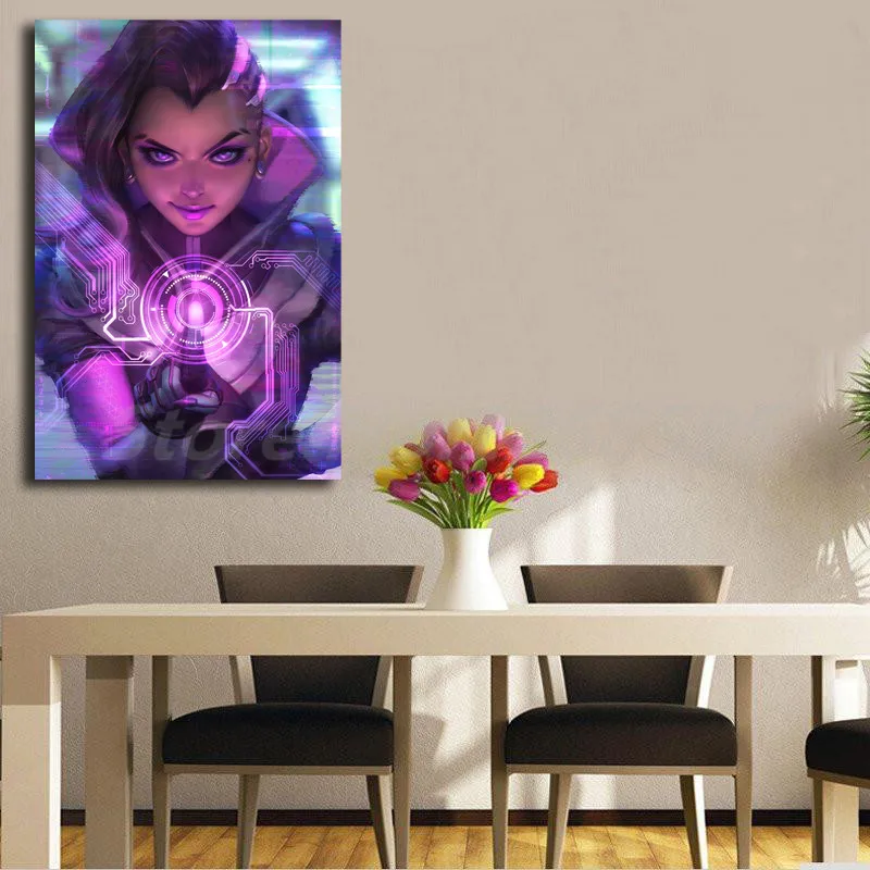 Sombra Overwatchs HD обои настенные художественные холст плакат и печать холст живопись декоративная картина для гостиной домашний декор