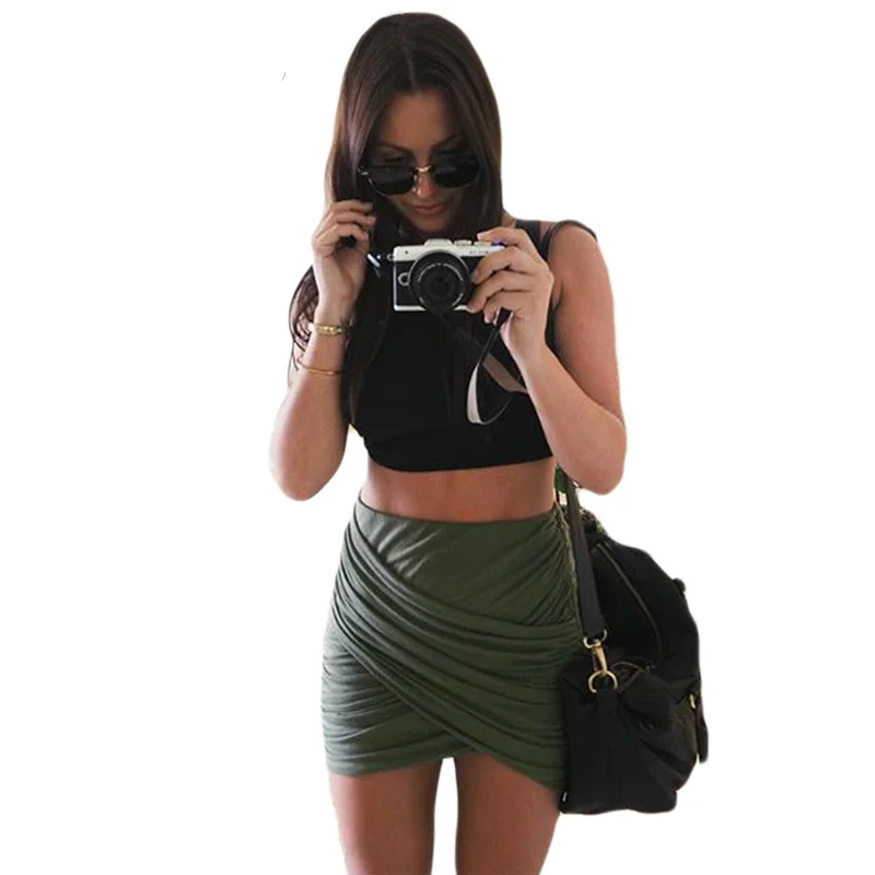 Новинка 2016 женские сексуальные бандажные юбки мини-юбки с высокой талией Женская