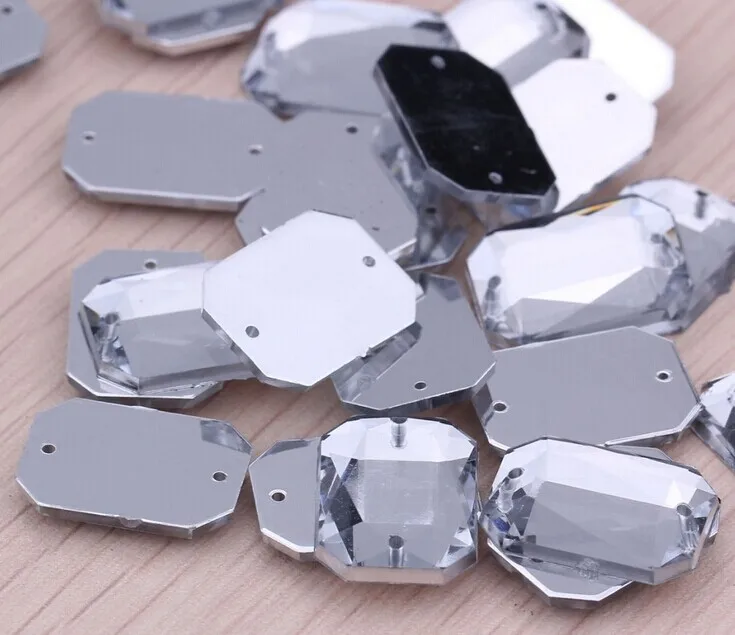 Flatback пришить Украшенные стразами Clear 500 шт./пакет 10*14 мм CPAM Бесплатная дешевые