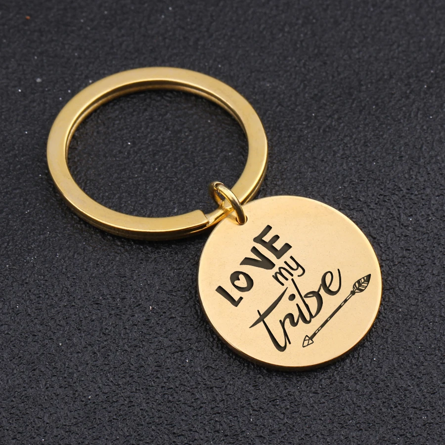 Брелок с гравировкой Love My Tribe простой стиль отличный уличный брелок мини из