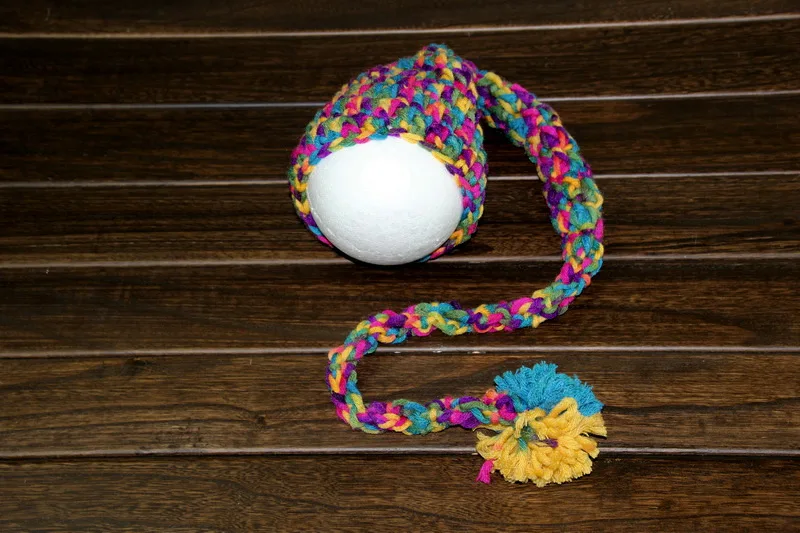 Бесплатная доставка новый вязаный крючком Эльф колпачок для новорожденных