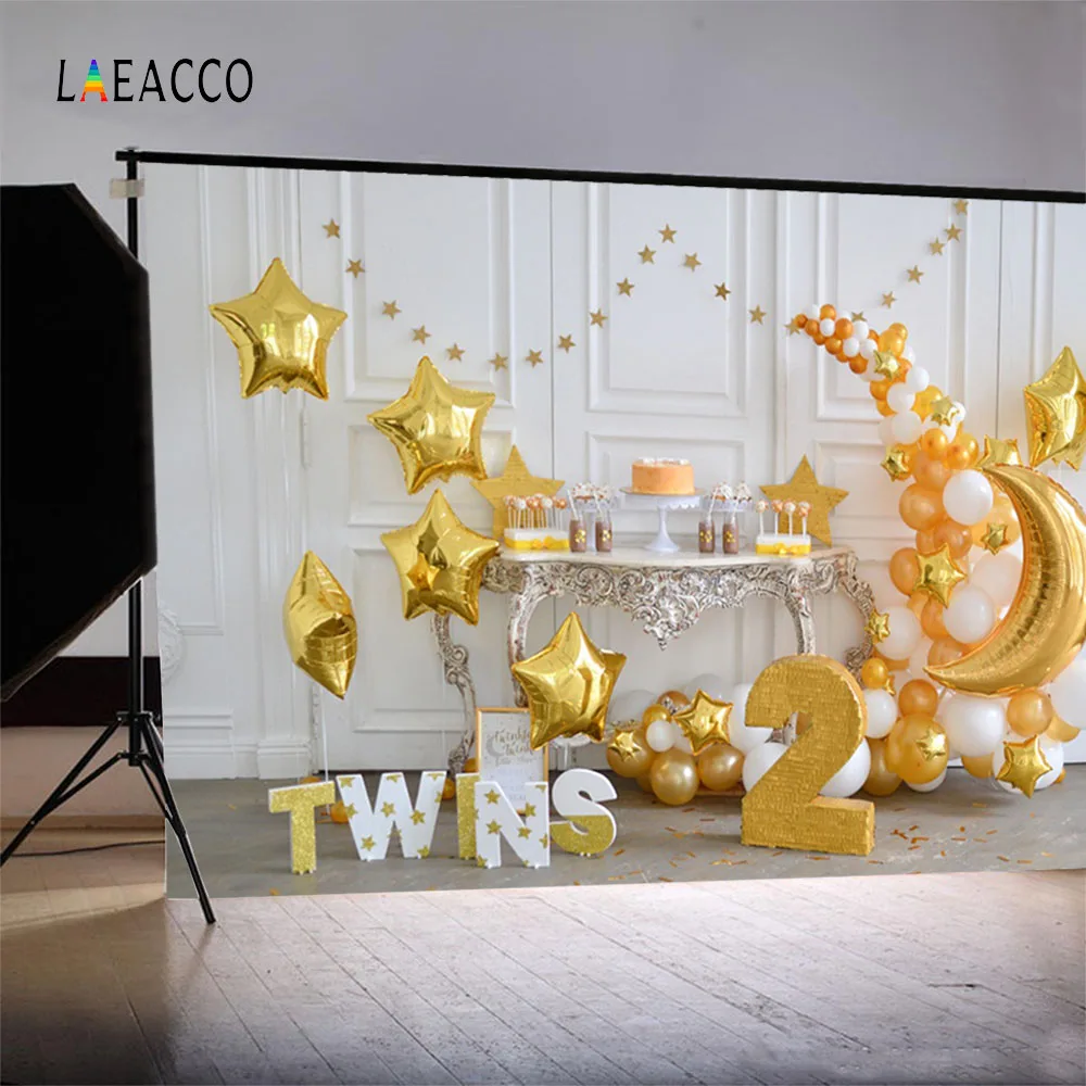 Фотофон Laeacco Balloons для детской фотосъемки 2 дня рождения студийной | Электроника