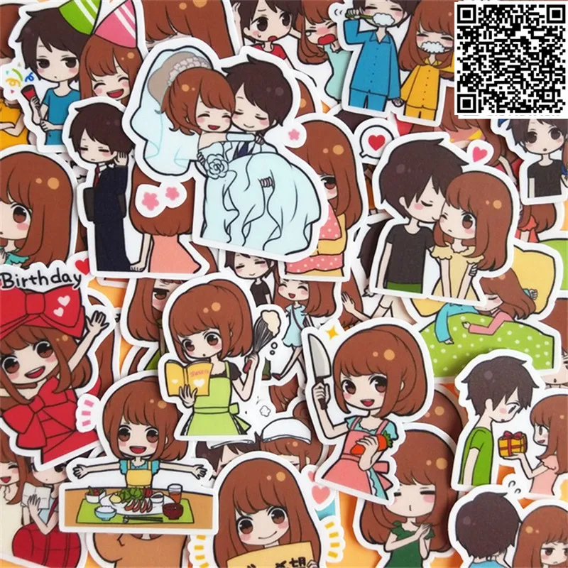 39 шт. маленькая пара водонепроницаемый мультяшный стикер для декора стен