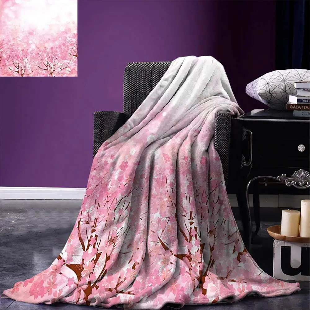 Светильник-розовое одеяло японское дерево сакуры с цветами вишни и