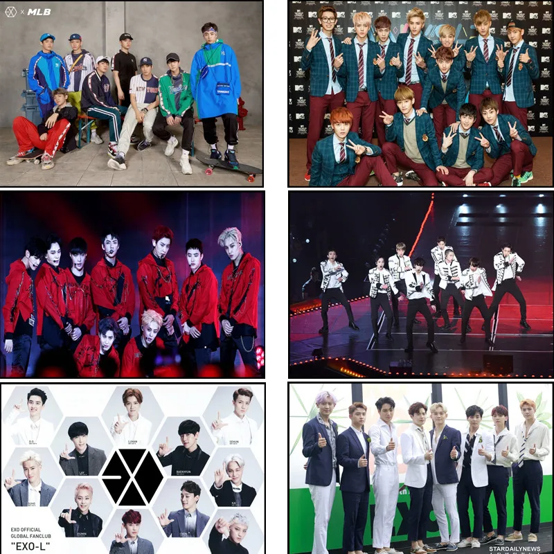 Постер EXO hd белая фотобумага ПЕЧАТЬ домашний постер украшение живопись купить 3
