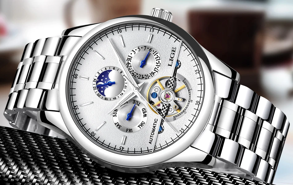 Relojes LIGE Мужские автоматические механические Спортивные часы мужские роскошные Брендовые повседневные часы мужские наручные часы армейские часы relogio masculino