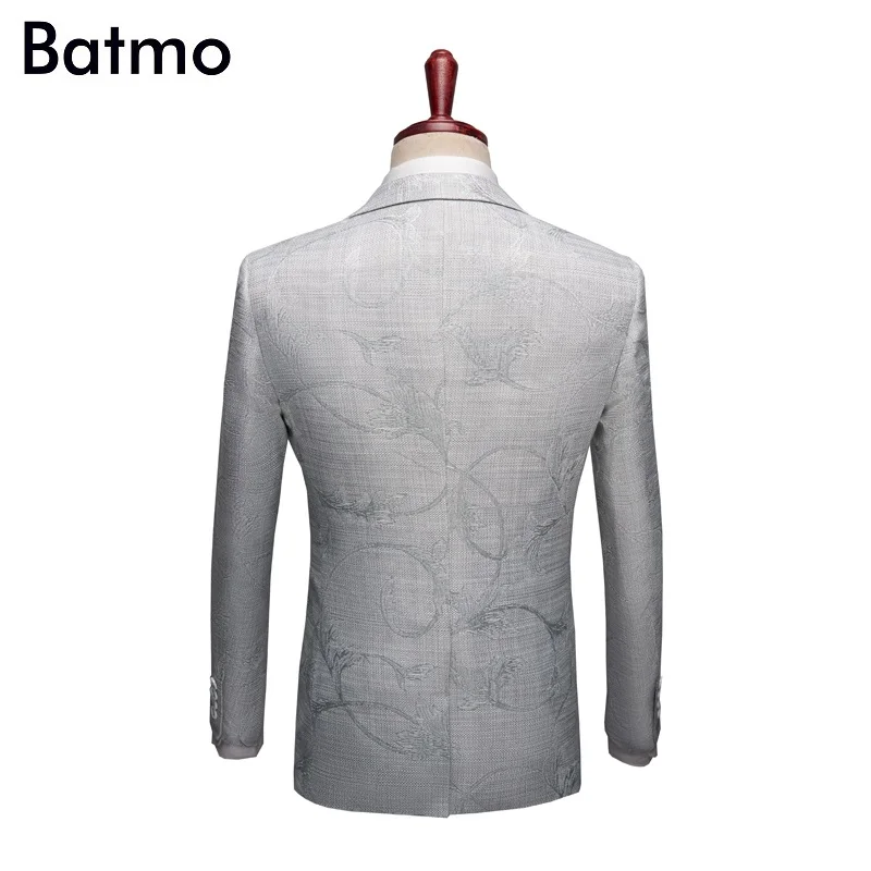 Batmo Новое поступление высококачественные жаккардовые льняные Умные повседневные мужские пиджаки, мужские модные костюмы, большие размеры 821