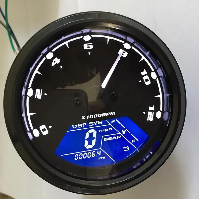 TKOSM 12000 RMP kmh/mph Универсальный ЖК цифровой одометр спидометр тахометр индикатор передач Мотоцикл Скутер гольф тележки ATV