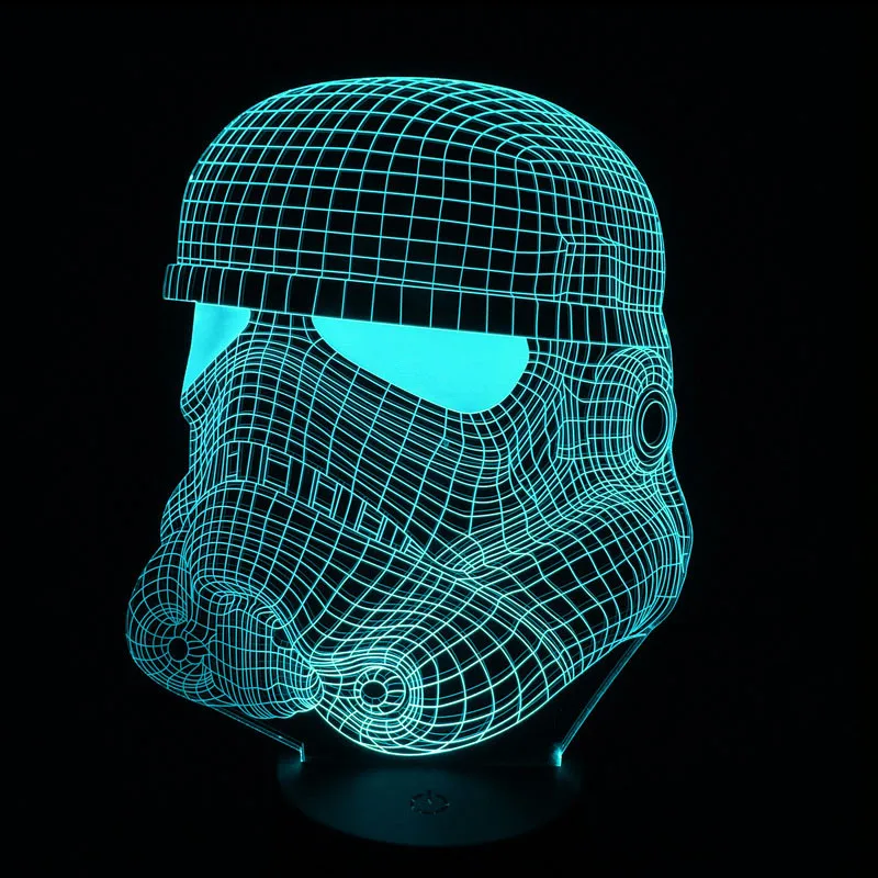 Мультфильм 3D светодиодный светильник R2D2 Звездные войны Америка Капитан Железный Человек Многоцветный ночной Светильник ламинария освещение