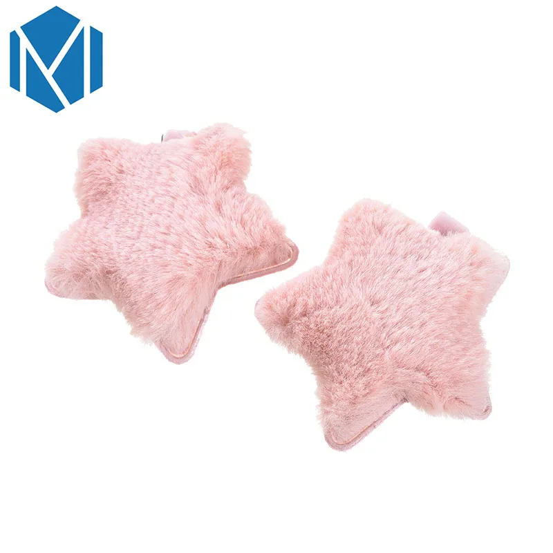 Заколки для волос M MISM 2 шт. милые пушистые заколки с бантиком и сердечком