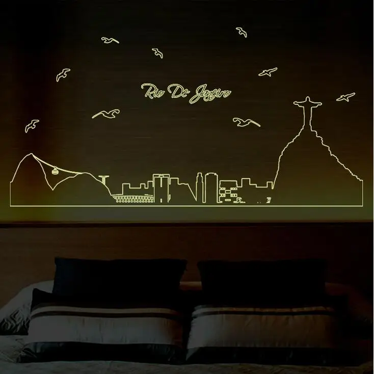 Бесплатная доставка Сан Паулу Бразилия вид светящаяся Съемная карта настенный плакат обои наклейки на