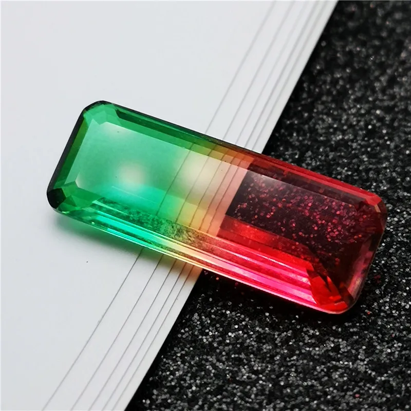 

3 color synthetic tourmaline composite stones beads for jewelry making loose gems stone created composite stone