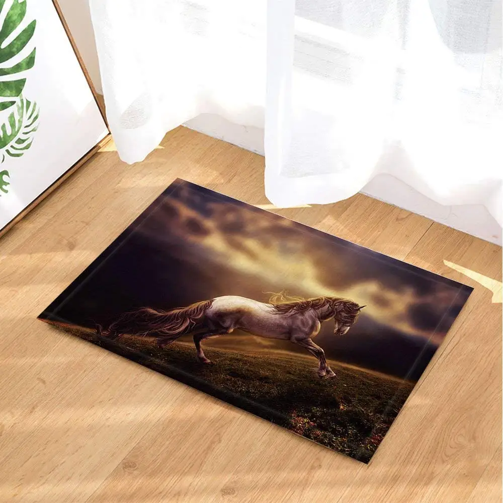 Аниме лошадь коврик для ванной фантазия белый Steed run в темноте нескользящий