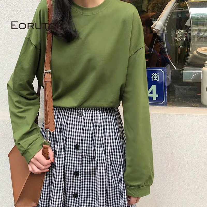 Футболка EORUTCIZ женская оверсайз повседневная винтажная рубашка в стиле Харадзюку