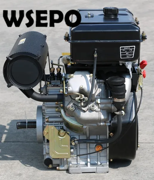 Прямая поставка с фабрики! WSE-2V86F 836CC 20HP 12KW v-двухцилиндровый горизонтальный вал с воздушным охлаждением дизельный двигатель с электрическим запуском