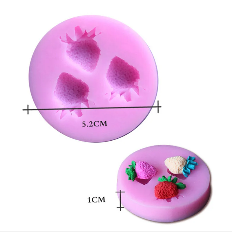 Форма из пищевого силикона для помадки в виде клубники форма украшения кексов