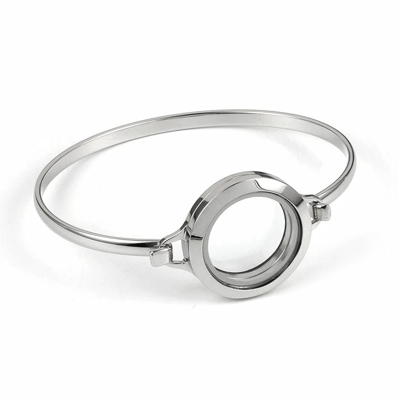 25mm plain URSJEWELRY Новое поступление 316L нержавеющая сталь 25 мм магнитный серебряный цвет плавающие медальоны живой медальон памяти браслет браслеты - Окраска металла: 25mm plain