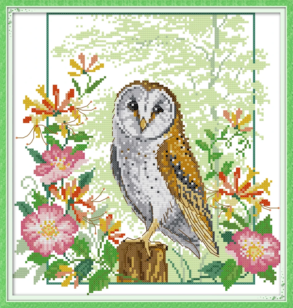 

Owl 7 cross stitch kit aida 14ct 11ct count print canvas cross stitches needlework embroidery DIY handmade