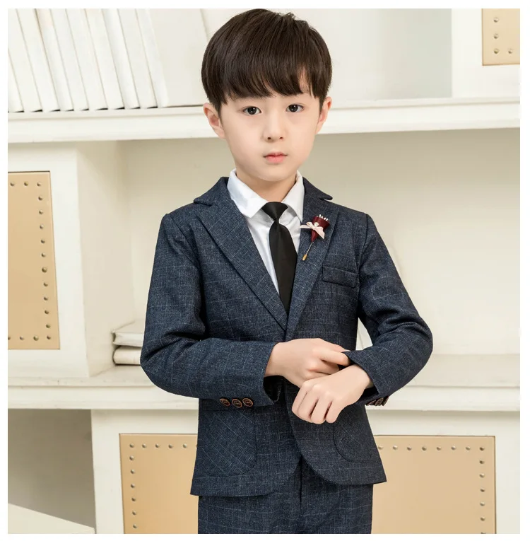 GARY 2PCS SUIT Свадебный костюм с цветочным узором для мальчиков; детское торжественное платье для выпускного вечера; детский школьный Блейзер; пиджак; брюки; галстук; комплект одежды из 3 предметов; Tuexdo; костюм - Цвет: GARY 2PCS SUIT