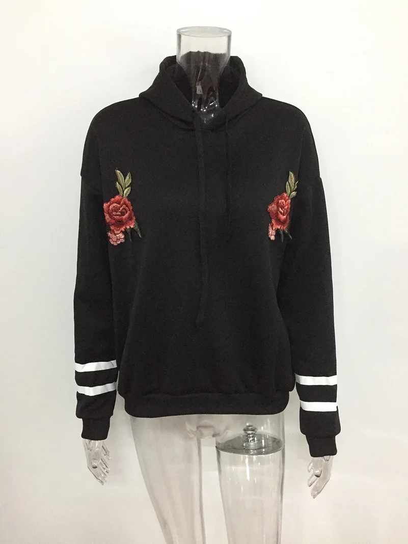 Женские толстовки с цветочным принтом в стиле Харадзюку повседневные капюшоном