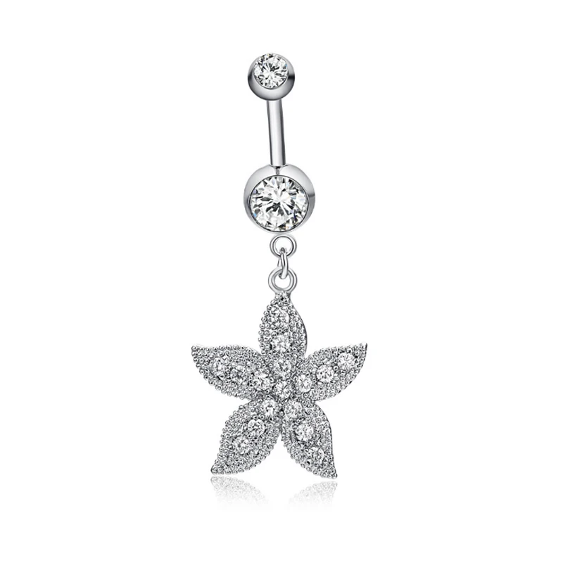 Кольцо для пирсинга с крупным белым/Красным Кристаллом|belly button rings|navel ringbutton ring |
