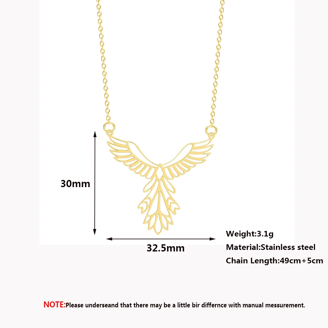 Модное мужское ожерелье Kinitial из нержавеющей стали в виде птицы Феникса|Ожерелья