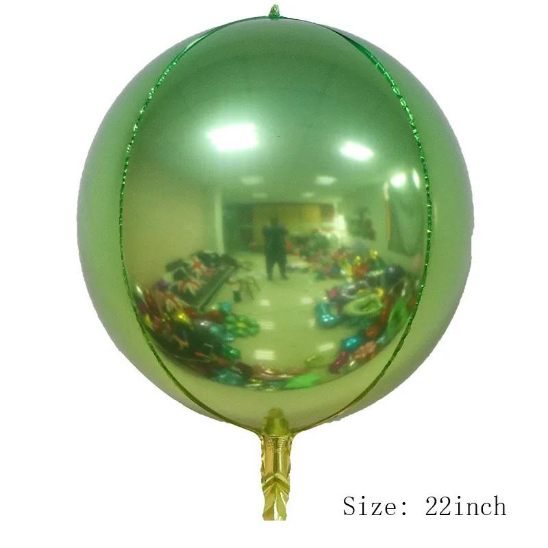 Light green 1 шт. 22 дюйма золото серебро 4D круглые воздушные шары из фольги Anniversaire Свадебные украшения на день рождения гелиевый надувной балоны Globos - Цвет: Light green