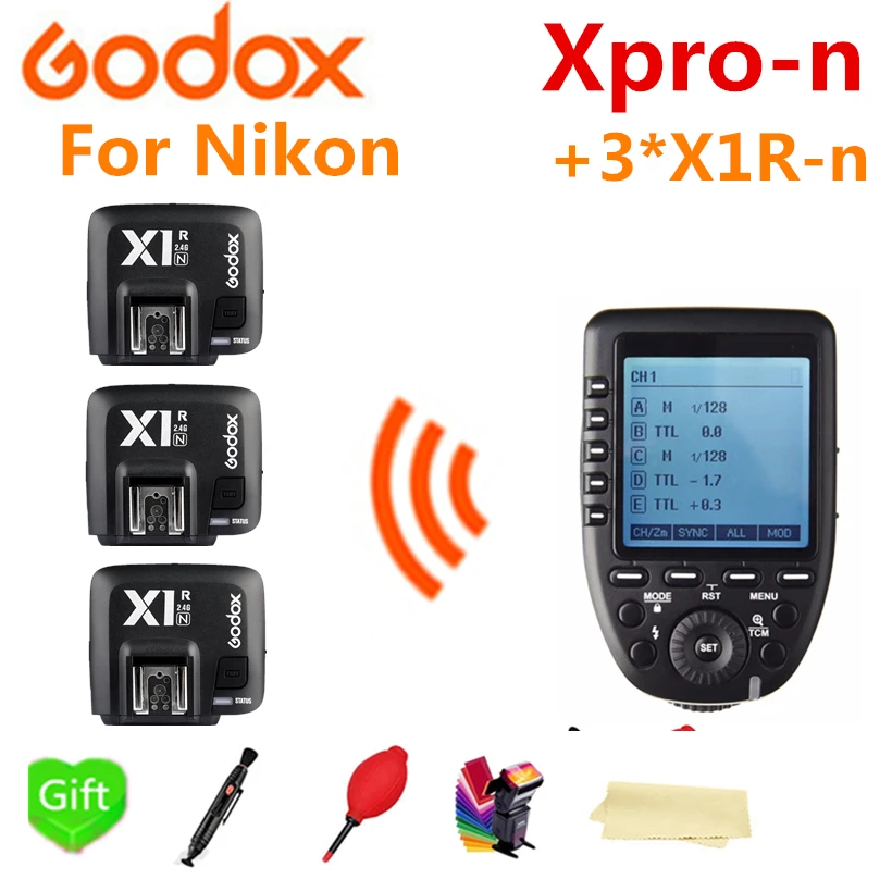 Беспроводной триггерный передатчик Godox Xpro-N TTL HSS для Nikon + 3 * X1R-N V860IIN TT685N TT350N TT600 SK400II