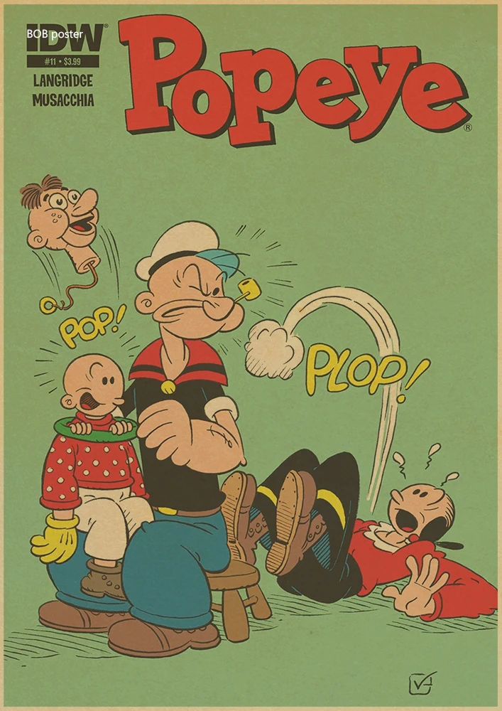 Popeye в морском стиле с Betty Boop плакат/Ретро Постер Мультфильма фильма/крафт-бумаги/ретро постер/детская комната, декоративный светильник