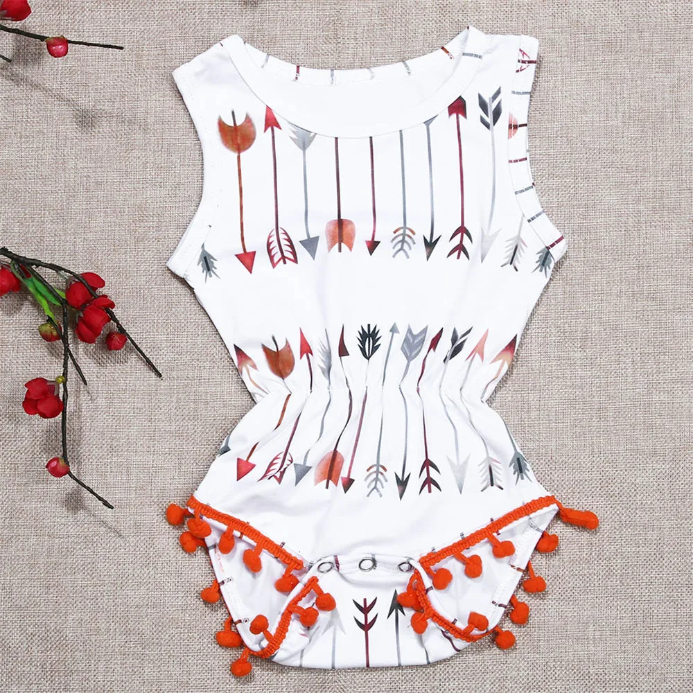 Комбинезоны для маленьких девочек Летний комбинезон новорожденных с цветочным