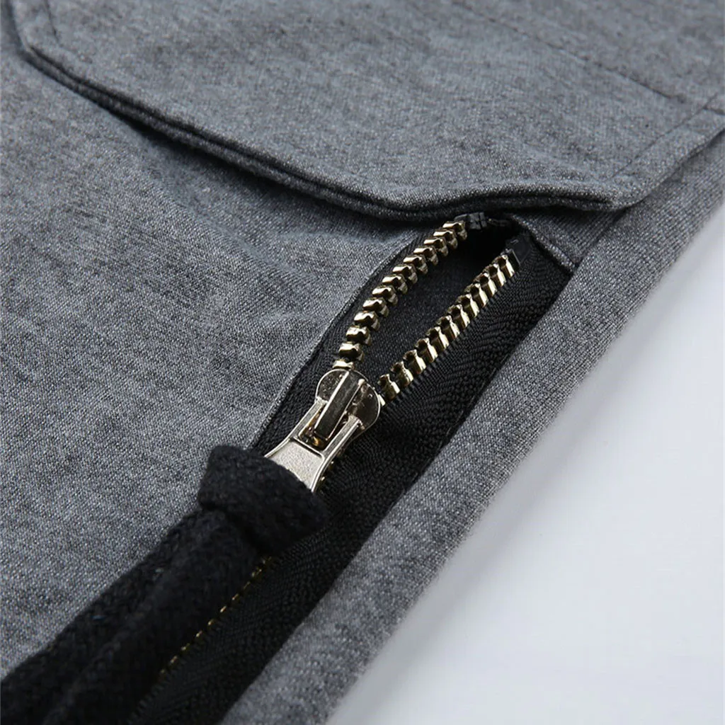 Модные мужские джоггеры спортивные штаны на шнуровке шаровары молнии с