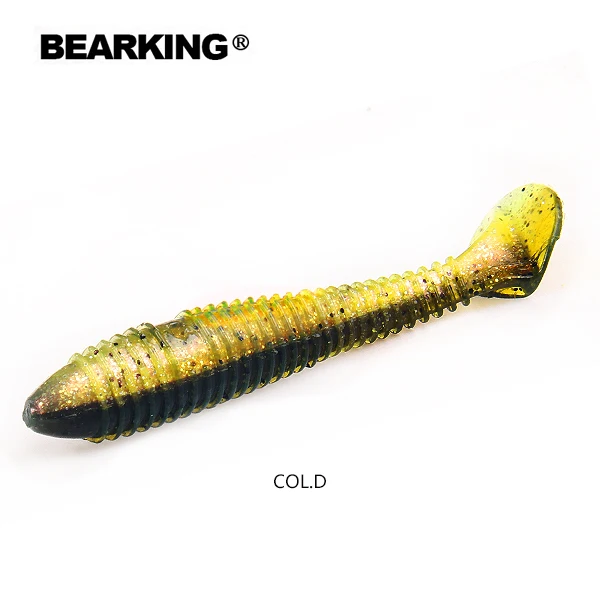 D Bearking популярная приманка для рыбалки, Мягкая приманка S05, профессиональная приманка 4 дюйма, 6 шт., 10 см/10 г, качественный искусственный карп, воблеры - Цвет: D
