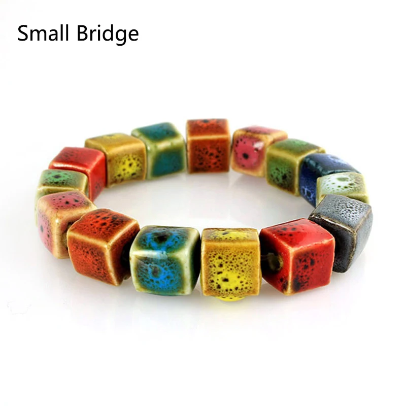 10 мм очаровательные разноцветные глазурованные кубические керамические бусины