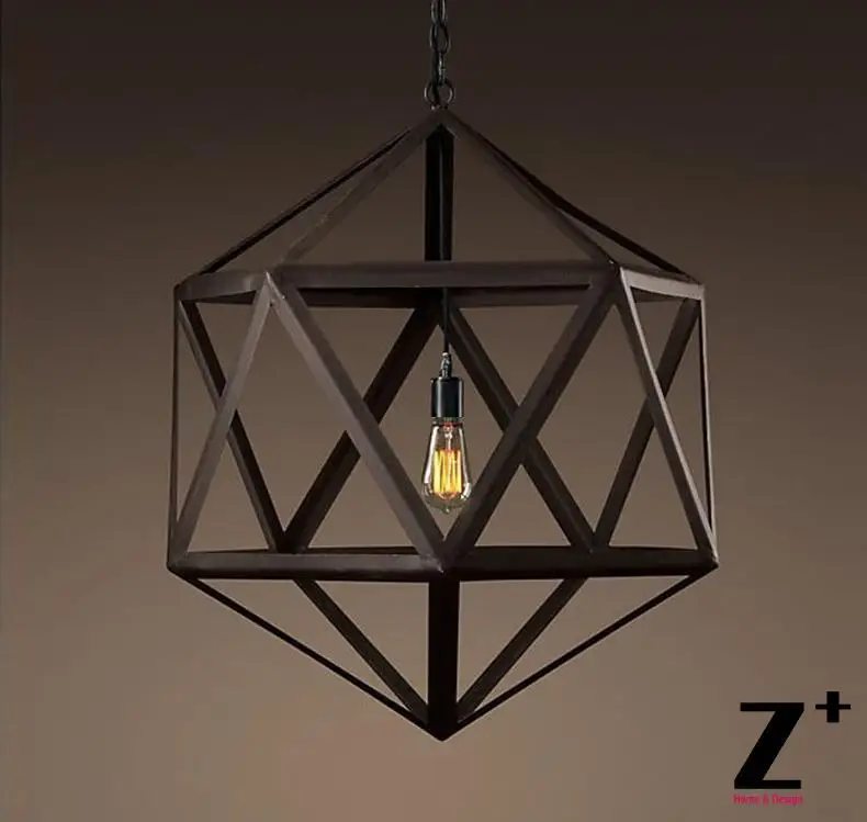 Американский стиль стальной подвеска в форме многогранника железная клетка