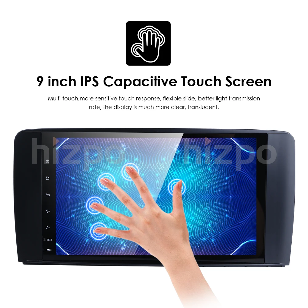 Четырехъядерный 9''Car Android 9 0 автомобильный NODVD GPS плеер для Mercedes Benz ML W164 W300 ML350 ML450
