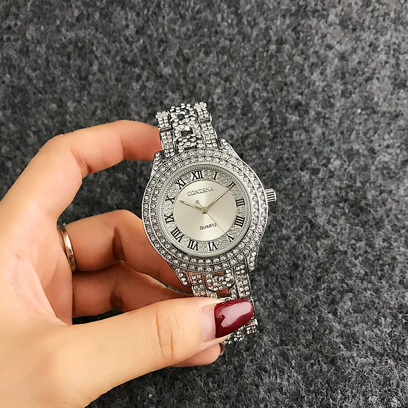 Relogio Feminino розовое золото женские часы ярко розовые Кристальные модные известный
