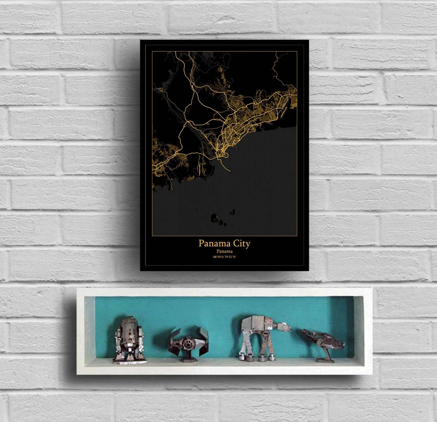 Плакат с картой города Панама|Рисование и каллиграфия| |