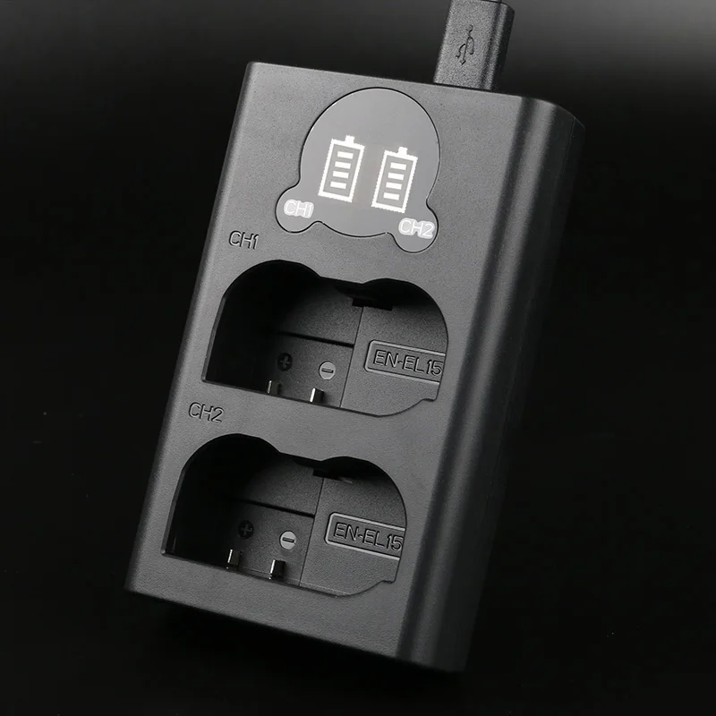 Зарядное устройство LANFULANG EN EL15 EL15A с двойным жк дисплеем и USB совместимо Nikon 1 V1 D7100