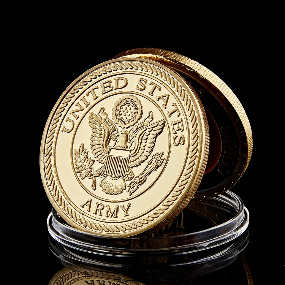 Армия США 101-й воздушно-десантный орлы армейский Военный Золотой Сувенир наградная монета коллекция