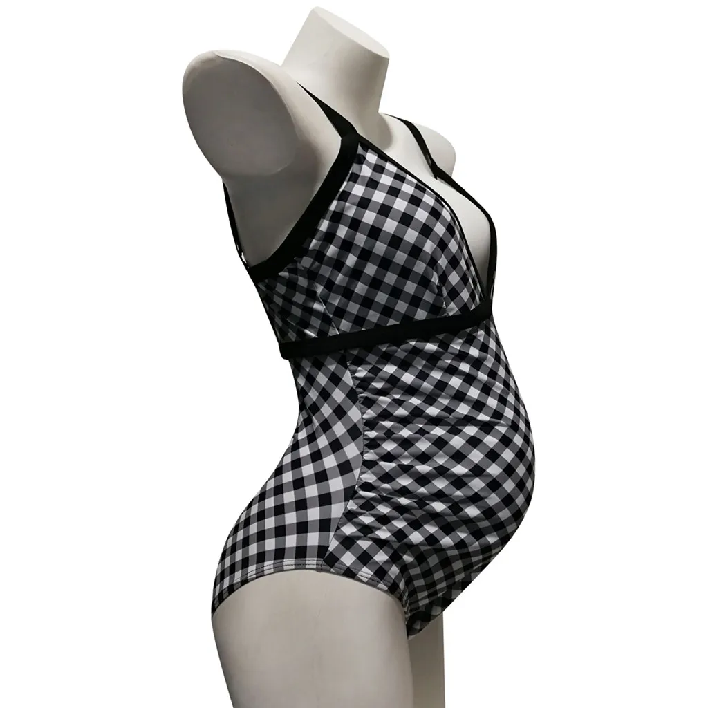 Танкини для беременных Женский однотонный купальник на бретельках бикини с