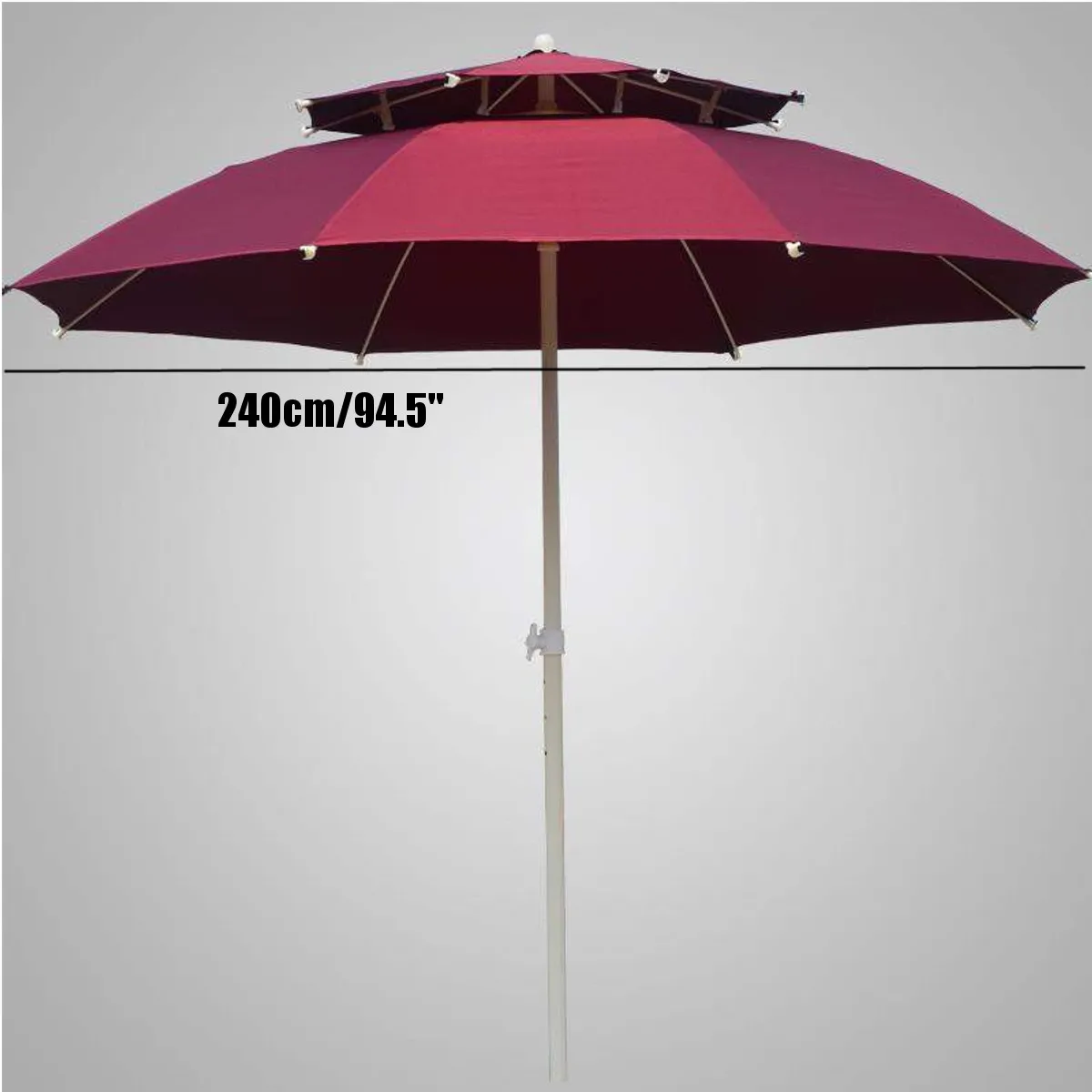 240cm Double Layer Beach Canopy Sun Shelter Umbrella For Outdoor Fishing Camping Sun Shade Awning Outdoor Yard Beach Canopy Tent